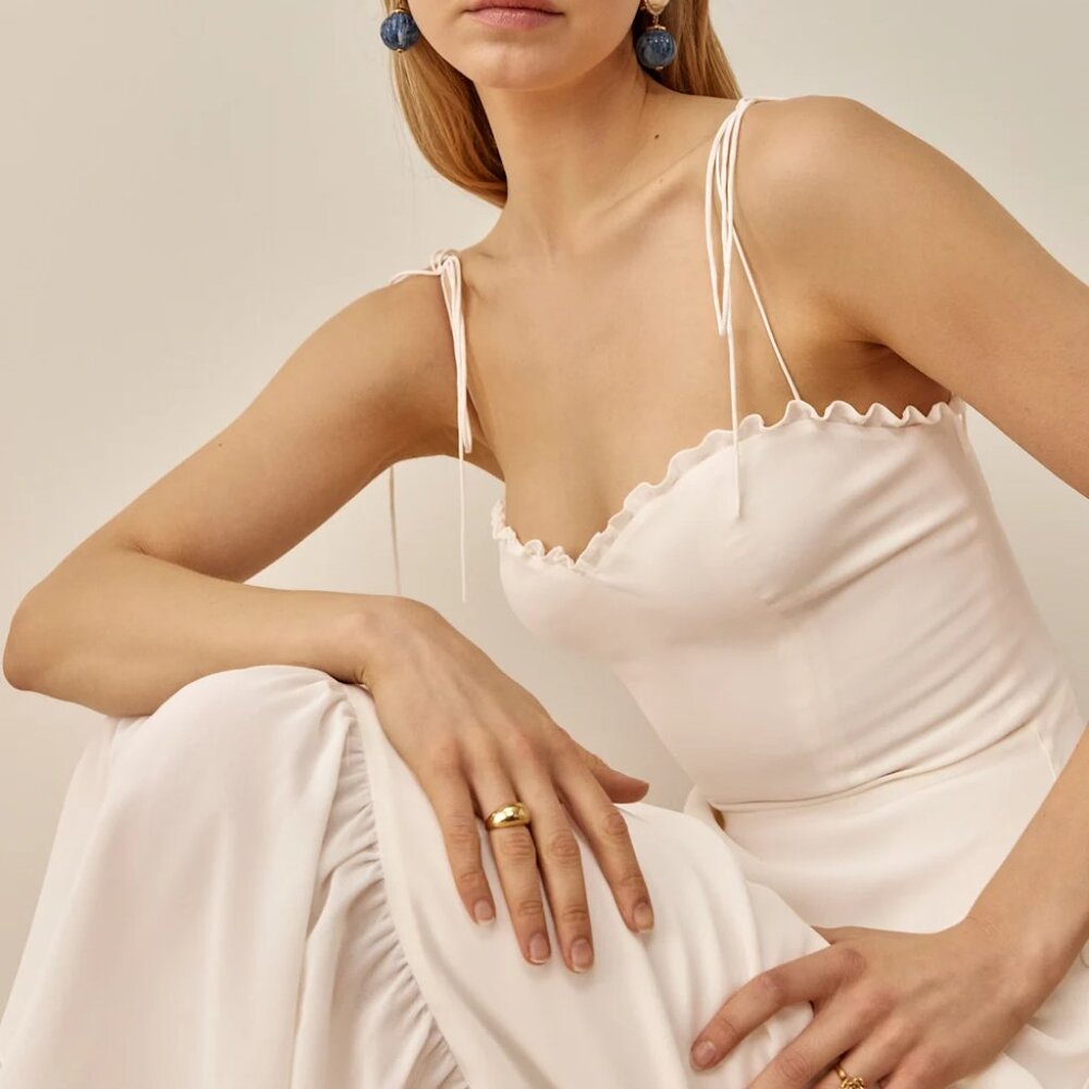 Reformation Enya Dress Ivory - Size 8